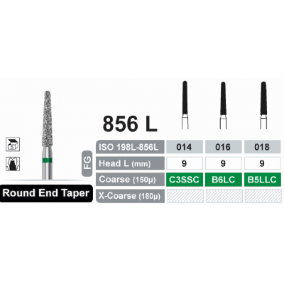 فرز الماسه تراش (5 عددی) - Dentalree - Round End Taper 856LC
