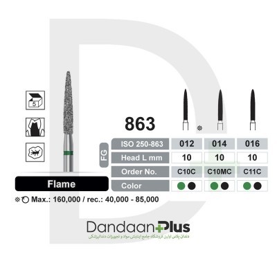 فرز الماسه تراش (5 عددی) - Dentalree - Flame 863C