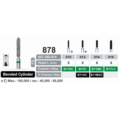 فرز الماسه تراش (5 عددی) - Dentalree - Modified Beveled Cyliner 878
