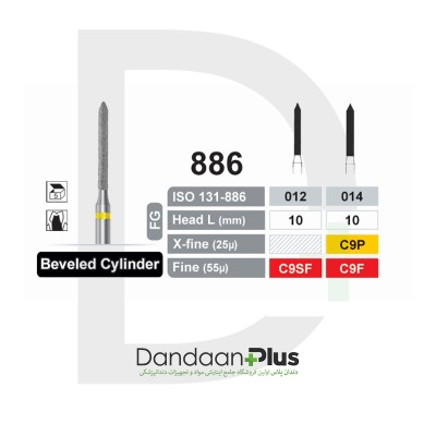 فرز الماسه پرداخت (5 عددی) - Dentalree - Beveled Cyliner FG 886