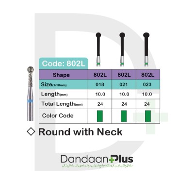 فرز الماسه تراش 5عددی - Lusterdent - Round with Neck 802L