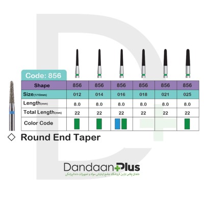 فرز الماسه تراش 5عددی - Lusterdent - Round End Taper 856
