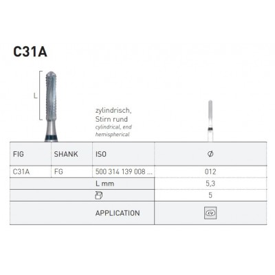 فرز کارباید ۵ عددی - Dendia - Amalgam Remover C31A