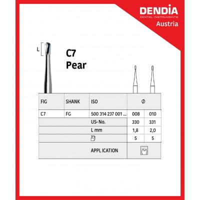 فرز کارباید - Dendia - Excavating Burs C7