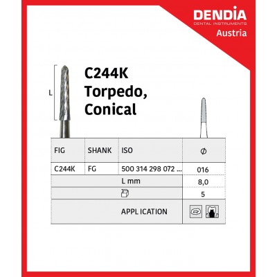 فرز کارباید - Dendia - Finishing Burs C244K