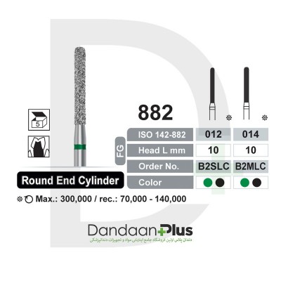 فرز الماسه فیشور متوسط سبز Dentalree- Round End 882