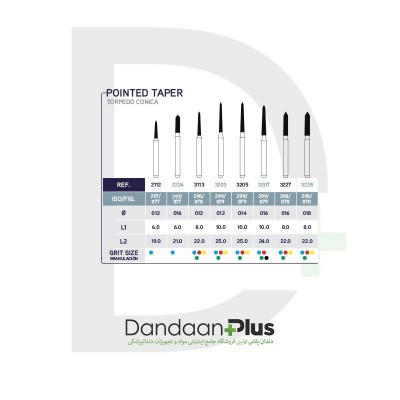 فرز الماسه توربین تیپر نوک تیز- Microdont-FG Diamond Burs pointed taper