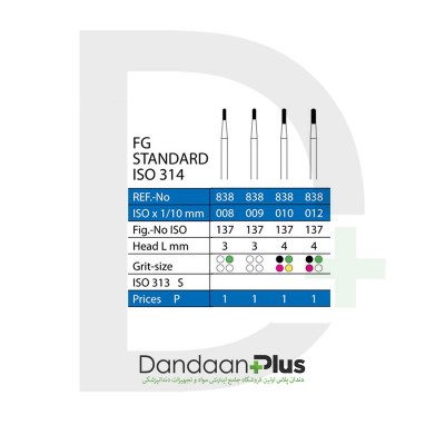 فرز الماسه فیشور کوتاه روند اند سبز Diatessin- Round End Fissure 838G